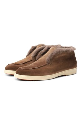 Santoni: Коричневые ботинки 