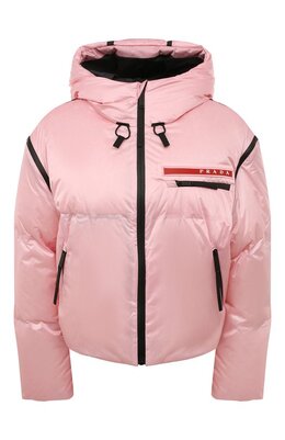 Prada: Розовый пуховик 