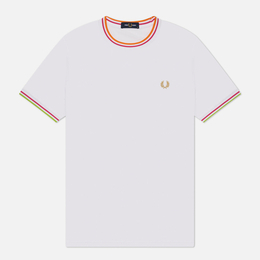 Fred Perry: Белая футболка  Twin Tipped