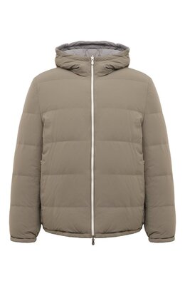 Brunello Cucinelli: Пуховик цвета хаки 