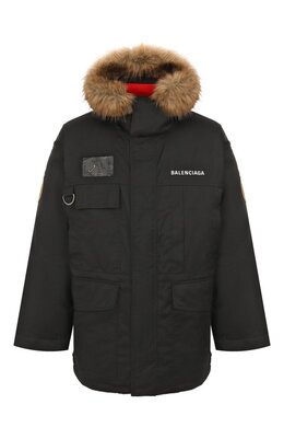 Balenciaga: Пуховик из искусственного меха 