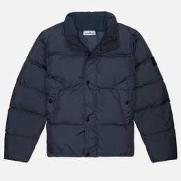 Stone Island: Синий пуховик  Crinkle Reps