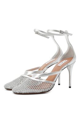 Alaia: Серебристые босоножки 