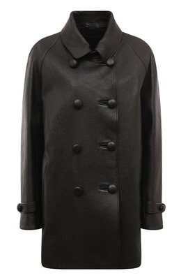 Prada: Кожаное пальто 