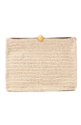 Furla: Бежевый клатч 