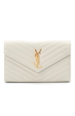 Saint Laurent: Белая сумка  Monogram Envelope
