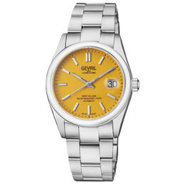 Gevril West Village 48910 Mens Automatic Orange Dial Watch