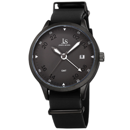 Joshua & Sons Quartz GMT Grey Dial Mens Watch jx147bk