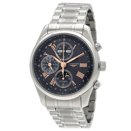 Longines The Longines Master Collection Chronograph GMT Automatic Moon Phase Anthracite Dial Mens Watch l2.773.4.61.6