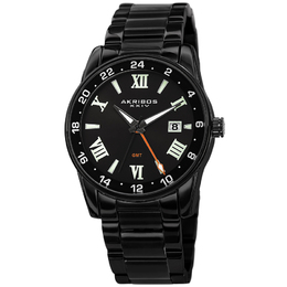 Akribos XXIV Mens Watch Quartz Black Dial AK1055BK