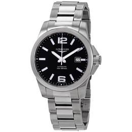 Longines Conquest L3.777.4.58.6 Automatic Mens 41mm Black Dial Watch