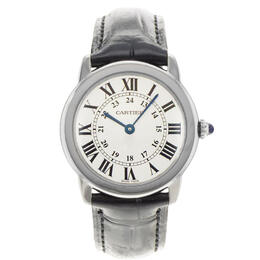 Pre-owned Cartier Ronde Solo Quartz Silver Dial Ladies Watch w6700155