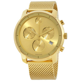 Movado Bold Chronograph Gold Dial Mens Watch 3600372