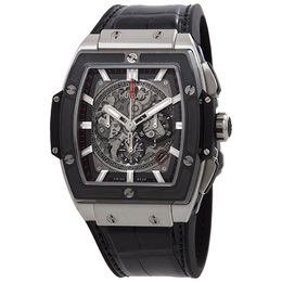 Pre-owned Hublot Spirit Of Big Bang Chronograph Black (Skeleton Center) Dial Mens Watch 601.nm.0173.lr
