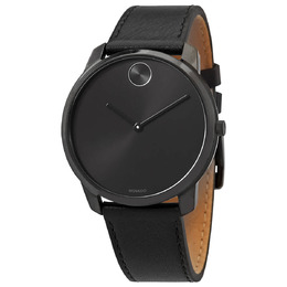 Movado Quartz Black Dial Black Ion-plated Mens Watch 3600587