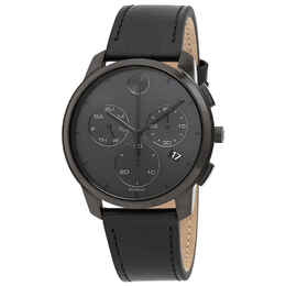 Movado Thin Chronograph Quartz Black Dial Mens Watch 3600632