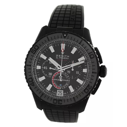 Pre-owned Zenith El Primero Stratos Flyback Chronograph Automatic Black Dial Mens Watch 24.2062.405