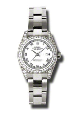 Rolex Lady Datejust 26 White Dial 18K White Gold Oyster Bracelet Automatic Watch 179159wro