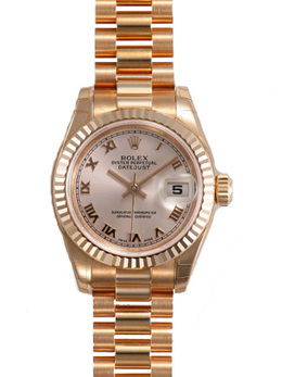 Rolex Lady-Datejust 26 Champagne Dial 18k Rose Gold President Automatic Ladies Watch 179175crp