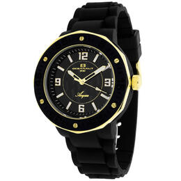 Oceanaut Acua Black Dial, Gold-tone Stainless Steel Case with Black Rubber Strap - Ladies Watch OC0214
