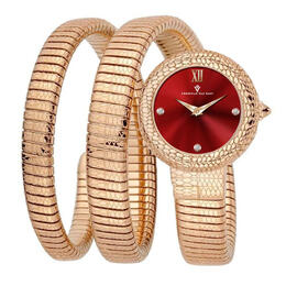Christian Van Sant Naga Quartz Red Dial Ladies Watch CV0893