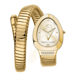 Christian Van Sant Naga Quartz Gold Dial Ladies Watch CV0874