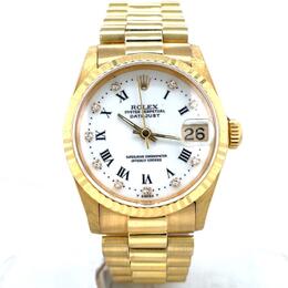 Pre-owned Rolex Datejust Automatic Diamond White Dial Ladies Watch 68278 wdp