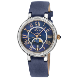 Gevril Genoa Mother of Pearl Dial Quartz Moon Phase Diamond Ladies Watch 12549