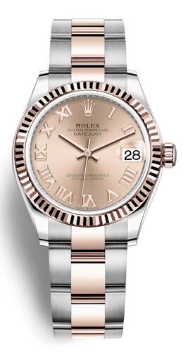 Rolex Datejust 31 Rose Dial Automatic Ladies Steel and 18kt Everose Gold Oyster Watch 278271pkro