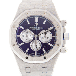 Audemars Piguet Royal Oak Chronograph Automatic Mens Watch 26331BCGG1224BC01, Purple Dial on White Frosted White Gold Case with Date Display