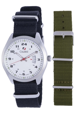 Calibre Trooper White Dial Black Canvas Mens Watch sc-4t1-04-001sc