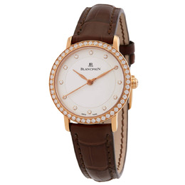 Blancpain Villeret Ultra Slim Automatic Diamond Silver Dial Ladies Watch 6102-2987-55a