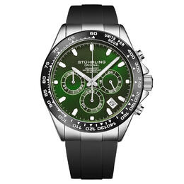 Stuhrling Original Monaco Chronograph Quartz Green Dial Mens Watch M18213 - Men's Quartz Chronograph with Date Display