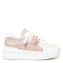 Valentino Two-Tone Leather One Stud XL Sneakers, Brand Size 37 ( US Size 7 ) 5w2s0fq4wwar7q