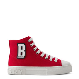 Burberry Kids Vulcansed Mini Jack Cotton High-Top Sneakers, Brand Size 32 ( US Size 9 ) 8069306