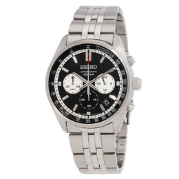 Seiko Chronograph Quartz Black Dial Mens Watch ssb429p1