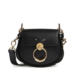 Chloe Black Leather And Suede Small Tess Bag chc22ss153g31001