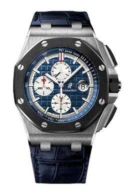 Audemars Piguet Royal Oak Offshore Chronograph Blue Dial Leather Mens Watch 26401PO.00.A018CR.01