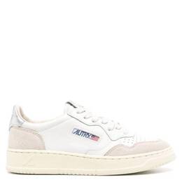 Autry Medalist Low-Top Sneakers, Brand Size 35 ( US Size 5 ) aulwls74-leat/suede wht/silver