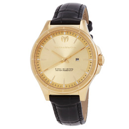 Technomarine MoonSun Date Quartz Gold Dial Ladies Watch tm-822045