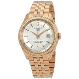 Tissot Ballade Automatic Chronometer Mens Watch - Silver Dial, Rose Gold PVD & Stainless Steel Case T108.408.33.037.00