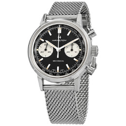 H38429130 Hamilton Intra-Matic Chronograph Mens Watch - Black Dial, Manual Wind