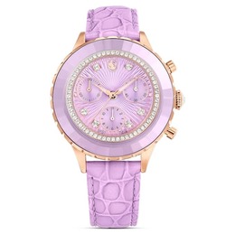 Swarovski Octea Chrono Quartz Crystal Purple Dial Watch 5690804