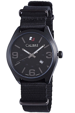 Calibre Trooper Black Dial Black Canvas Strap Mens Watch sc-4t2-13-007