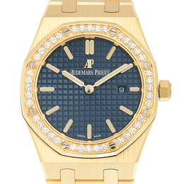Audemars Piguet 67651BA.ZZ.1261BA.02 Royal Oak Yellow Gold Blue Dial Watch