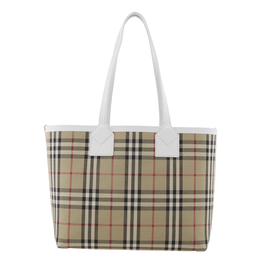 Burberry Ladies Archive Beige Check Cotton Canvas Small London Tote 8072331