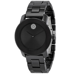Movado 3600803 Bold Ceramic Ladies Watch - Black Dial