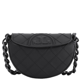 Tory Burch Black Leather Fleming Soft Mini Crescent Bag 162265-001