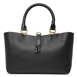 Chloe Marcie Leather Tote Bag in Black chc23ss651i31001