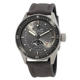 Blancpain Fifty Fathoms Bathyscaphe Quantieme Automatic Grey Dial Mens Watch 5054-1210-g52a